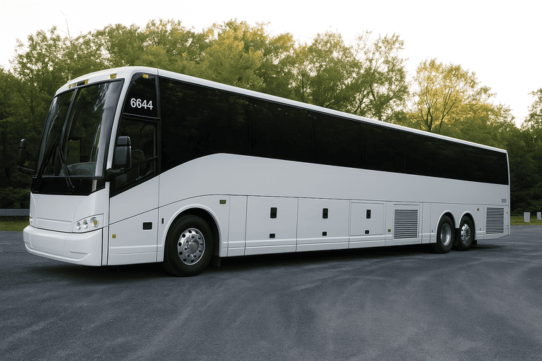 exterior of Charter Bus Rental Leander coach bus